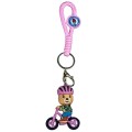 Брелок для ключей Мишка на велосипеде, 8 см розовый